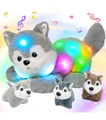 Amazon.com: Hopearl LED Plush Husky Lighting Up Stuffed